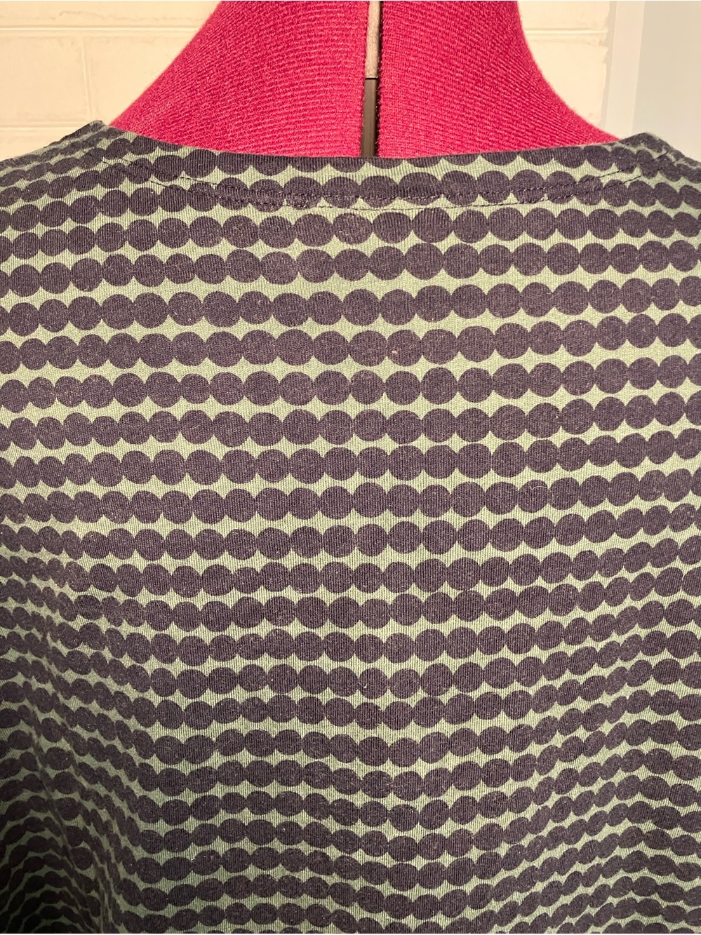 Uniqlo x Marimekko Dot Print Top | L | Green Navy Cotton Knit tshirt t-shirt - Picture 6 of 8